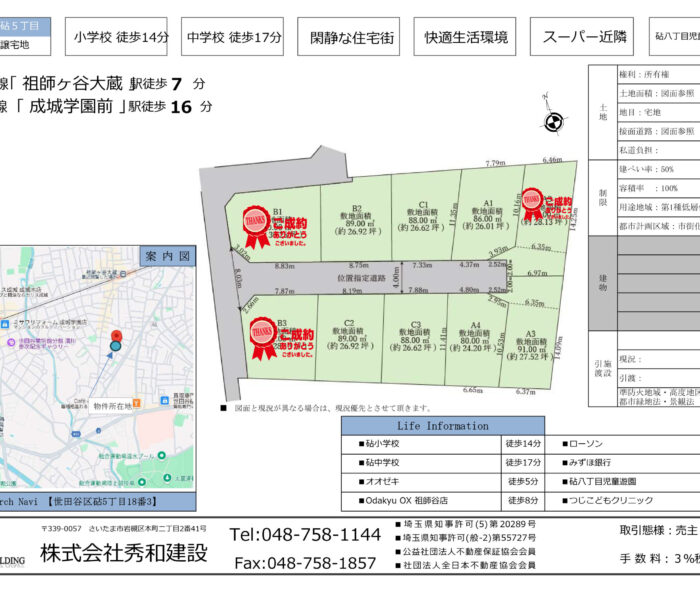世田谷区砧【土地】　　　　　＿
